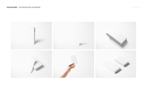 Set of blank tarot card mockups displayed in six arrangements, including hand holding a card and stacked cards on white background.