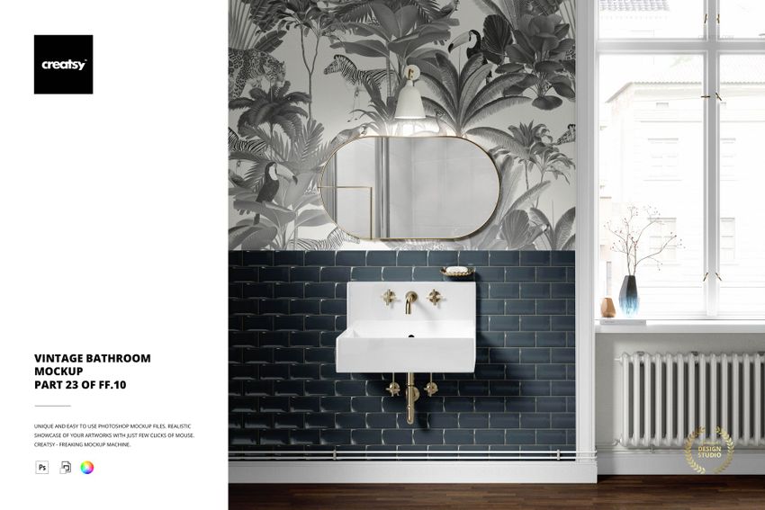 Vintage Bathroom Mockup (23/FFv.10) - mockup screenshot 1