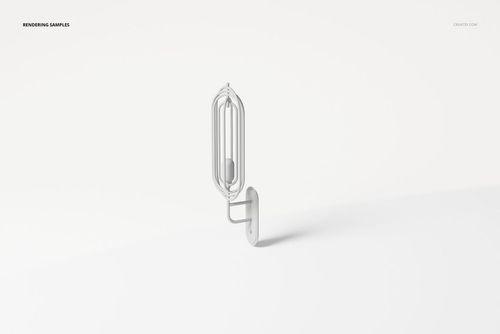 Art Deco wall lamp with geometric metal frame in silver color, shown in a front view on a white background.