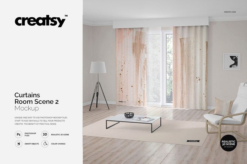 Curtains Room Scene 2 Mockup - mockup screenshot 1