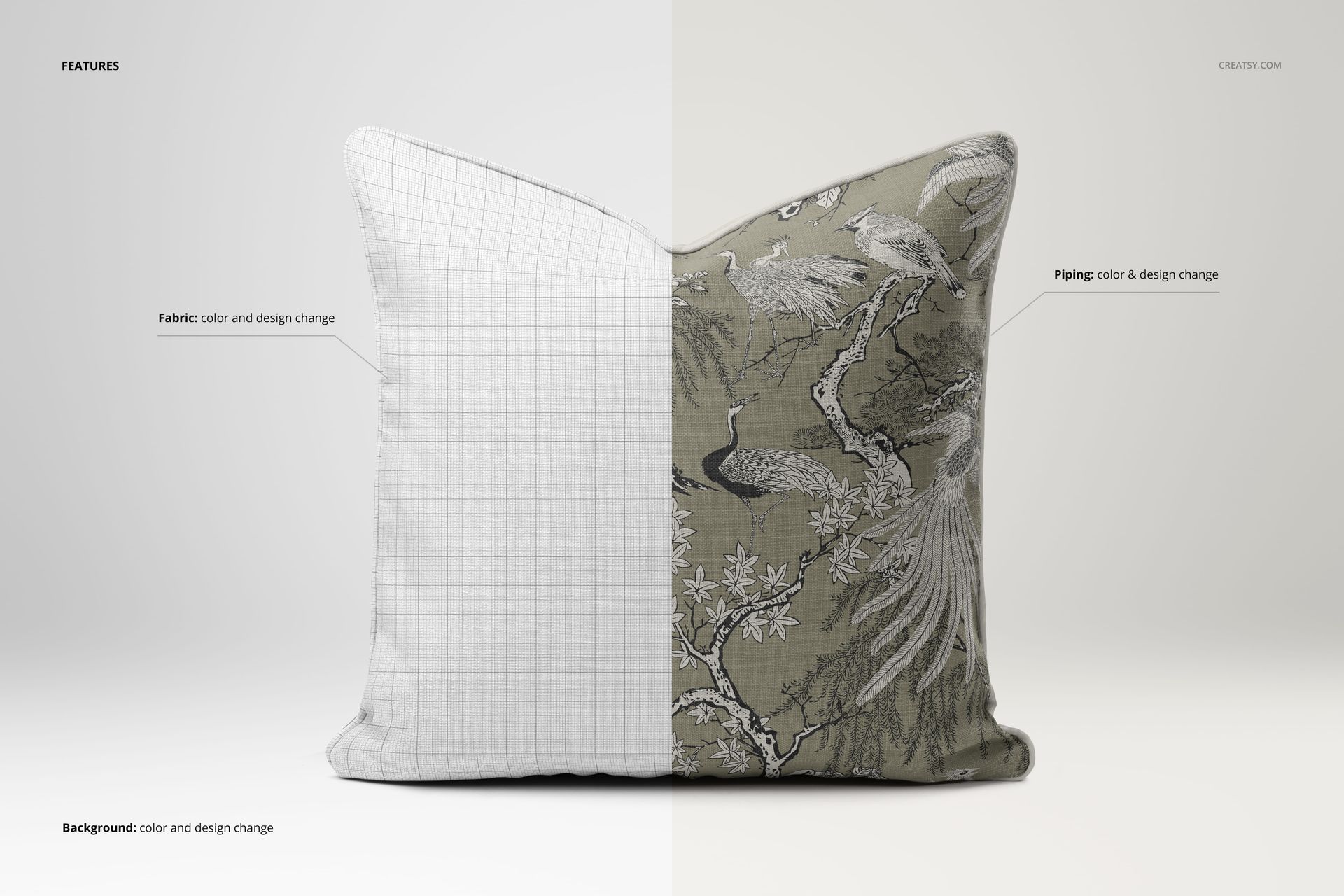 Reversible Piped Cushions Mockup Set - mockup screenshot 3