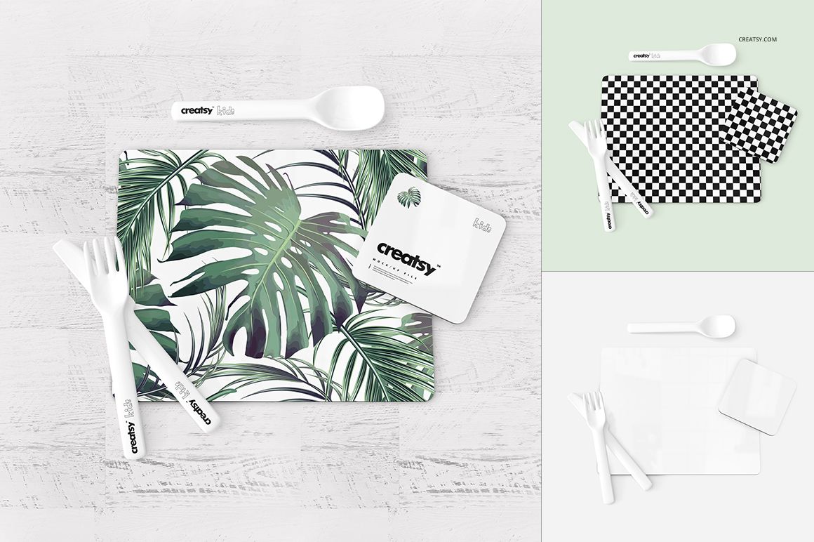 Placemat and Coaster Set Mockup Set - mockup screenshot 4