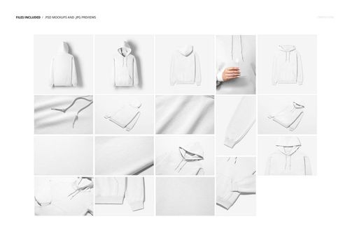 Gildan 18500 hoodie mockup set displaying various perspectives, fabric folds, and realistic lighting effects.