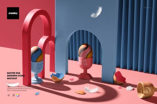 Easter Egg Modern Scene Mockup - mockup preview 1