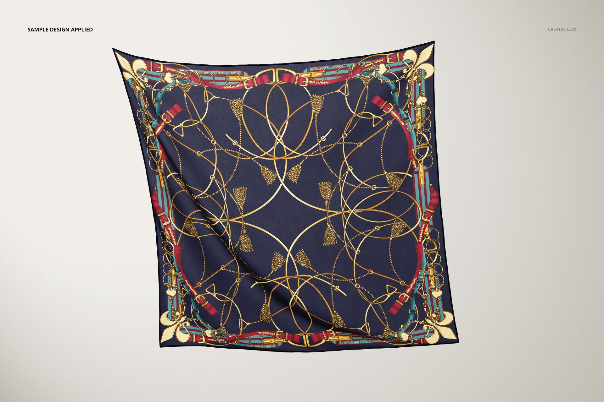 Square Chiffon Silk Scarf Mockup - mockup screenshot 4