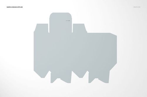 Die-cut outline of a tuck top crash lock box mockup displayed flat in light gray against a plain white surface.