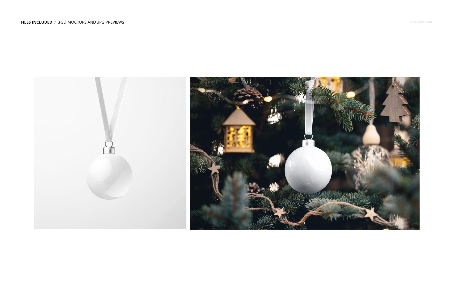 Contrado Handmade Bone China Christmas Bauble Mockup Set - mockup screenshot 2
