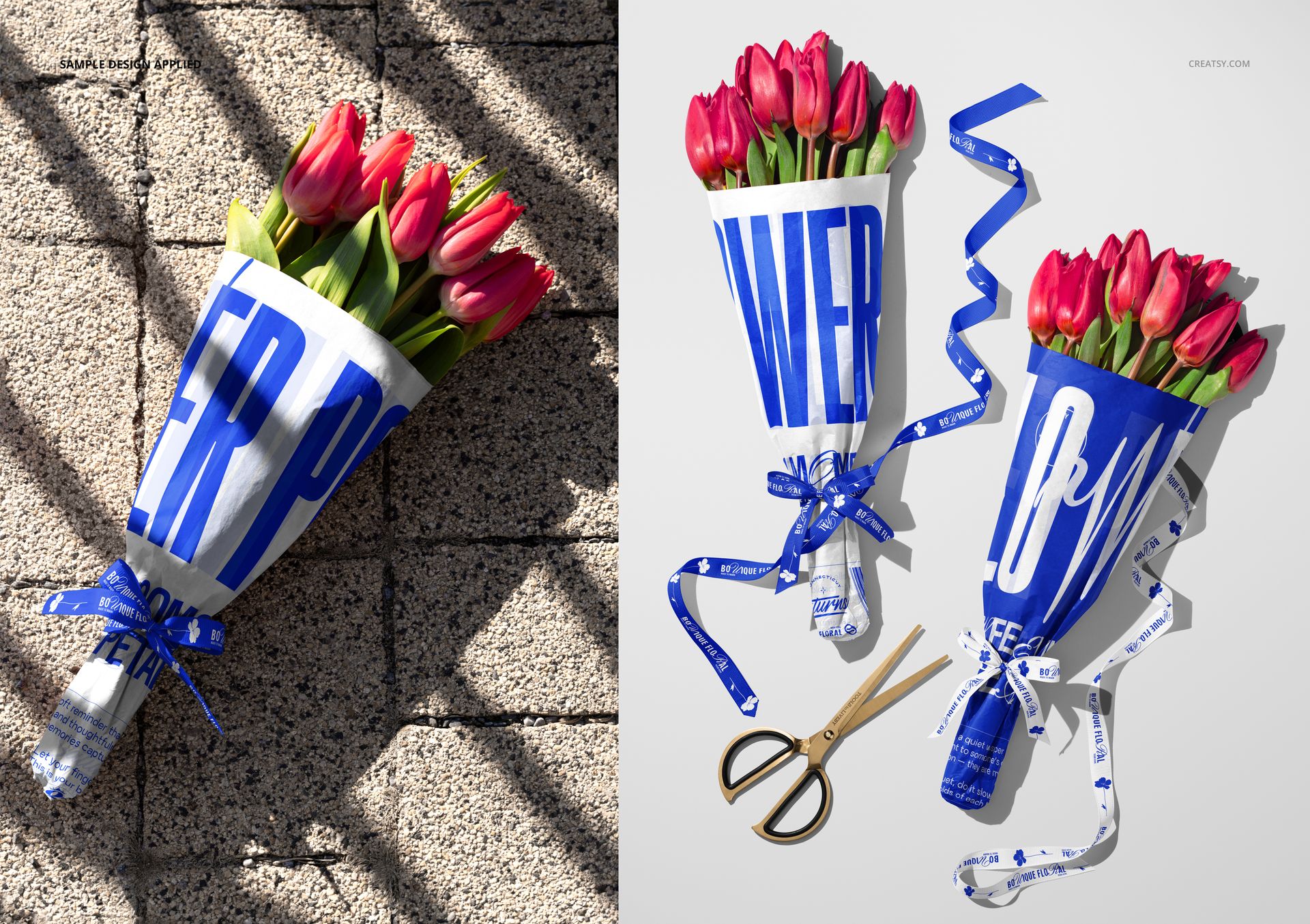 Tulips Bouquet Tissue Wrapping Paper Mockup Set - mockup screenshot 5