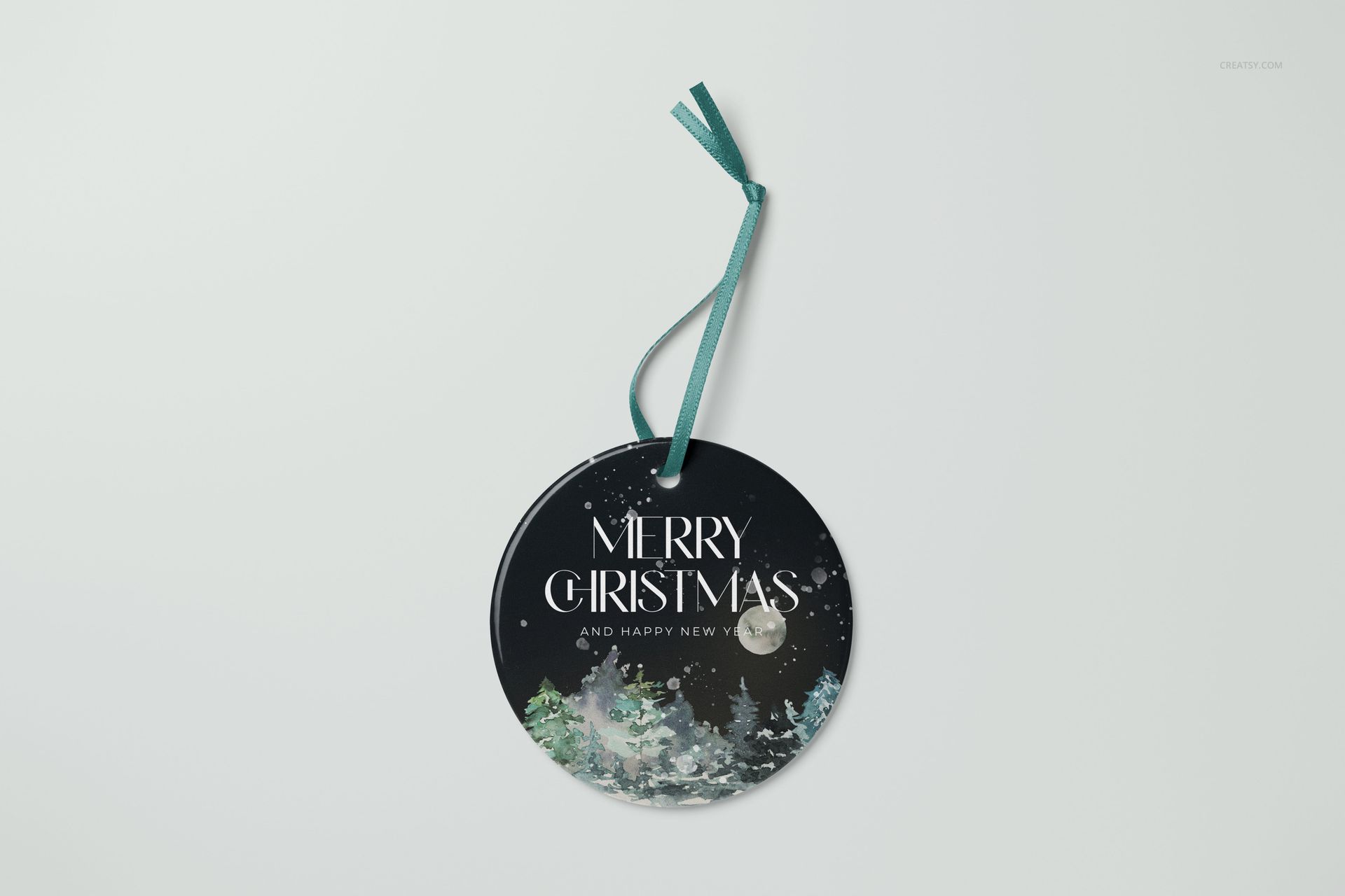 Contrado Round Shape Ceramic Christmas Ornament Mockup Set - mockup screenshot 4
