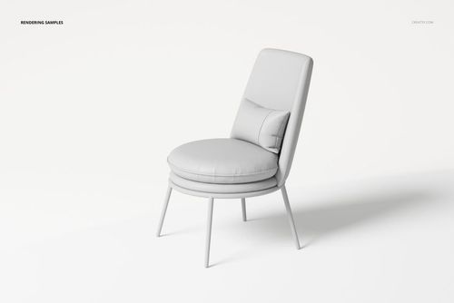 Modern upholstered armchair with rounded seat and matching pillow, shown in a light gray color on white background.