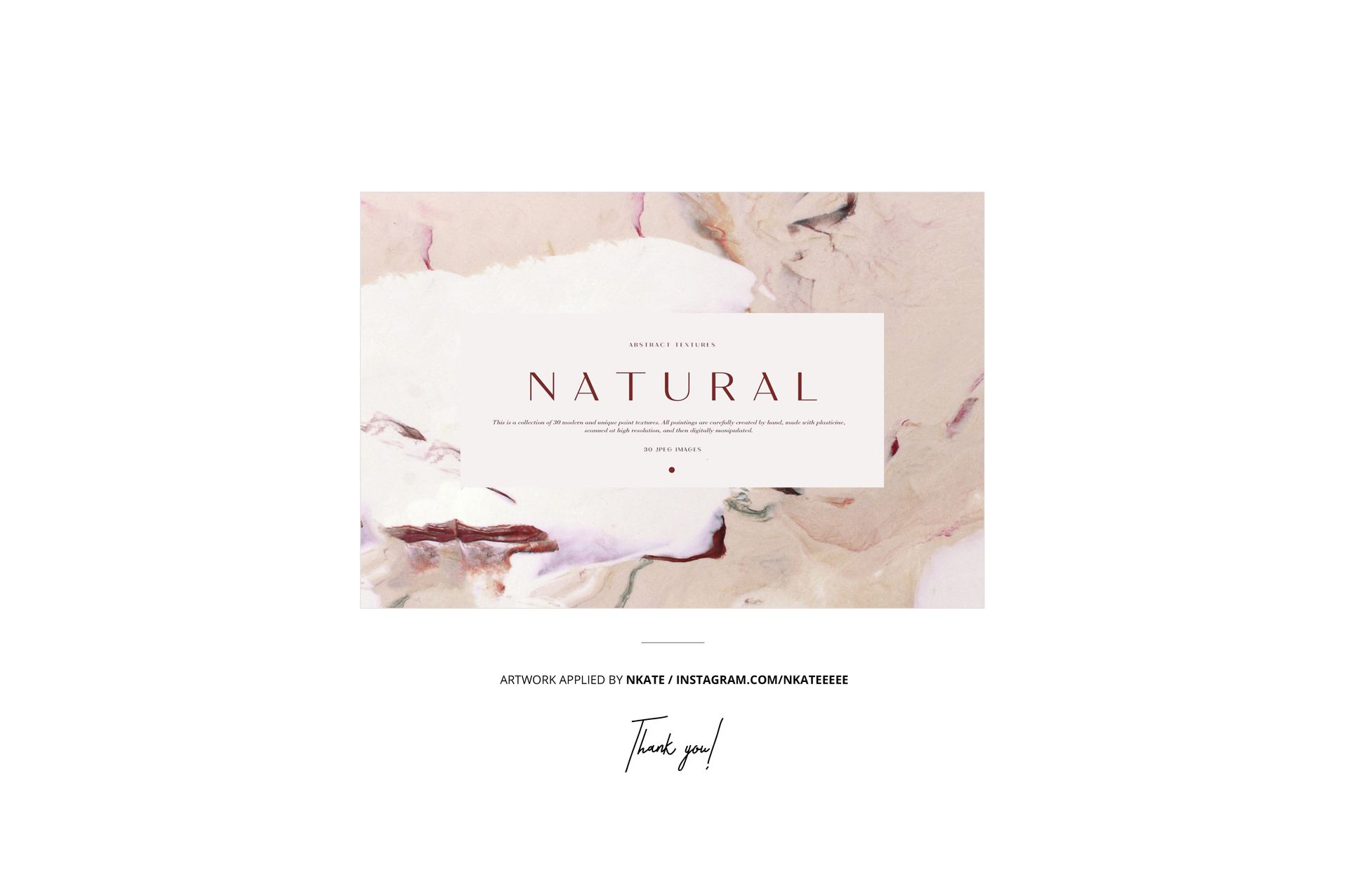 Front view of a shopper canvas bag mockup with a soft abstract marble pattern in beige and pink tones on a white background.