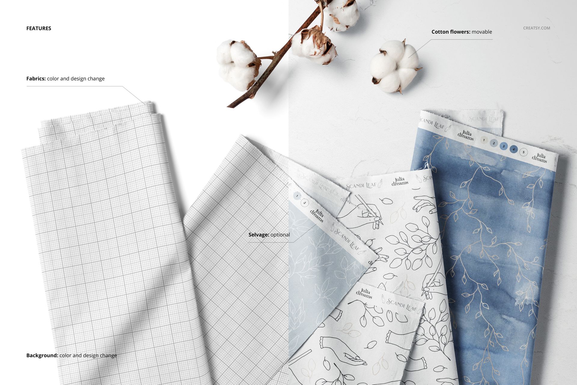 Folded Fabrics Mockup Set (43/FFv.6) - mockup screenshot 3