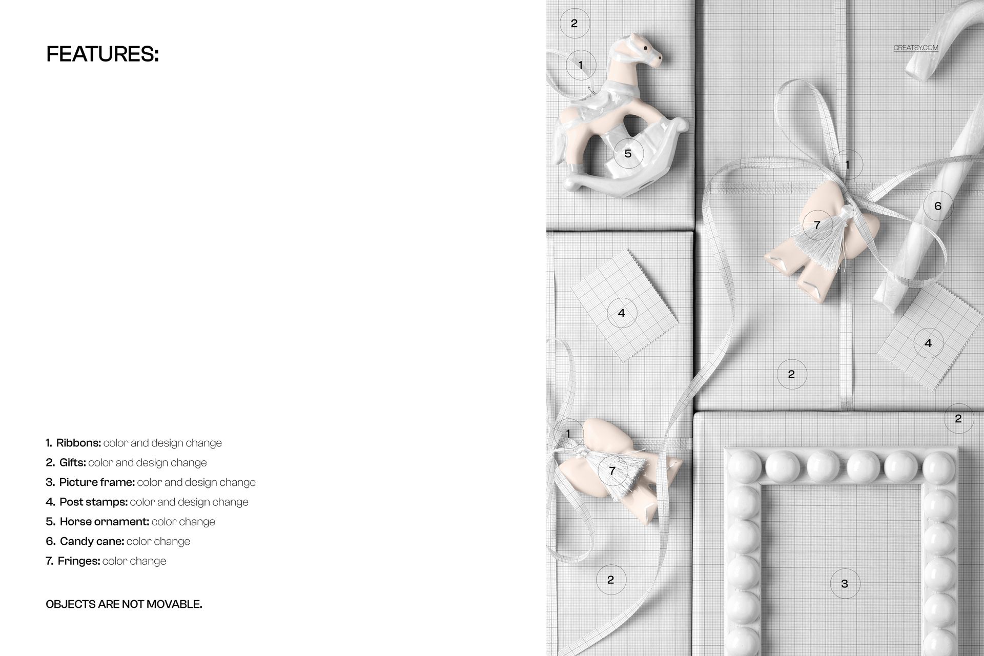 Vintage-style Christmas Scene with Presents Mockup - mockup screenshot 3