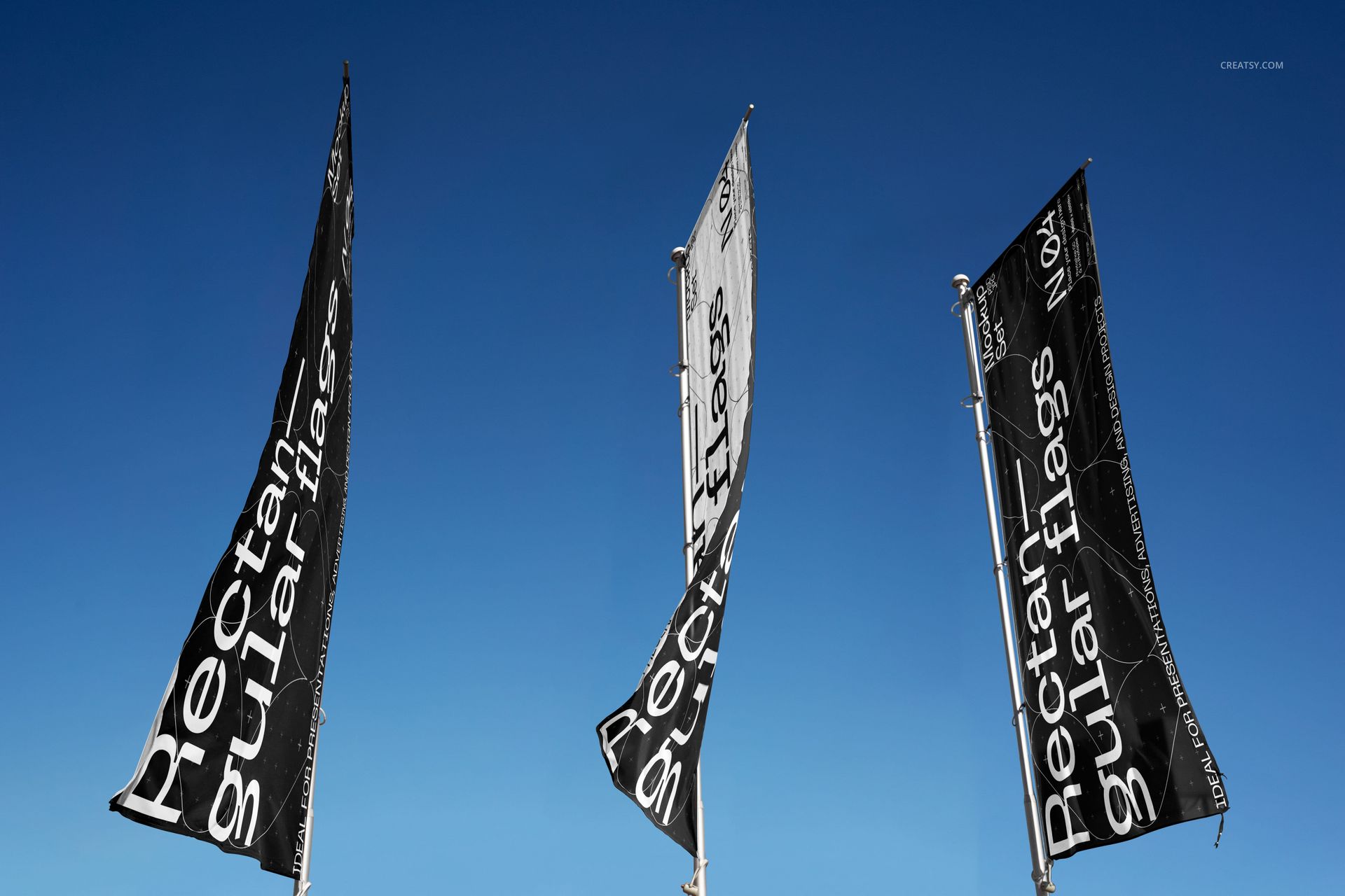 Rectangular Flags Mockup Set