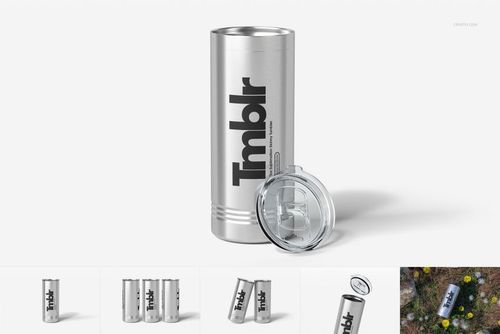 Tall silver skinny tumbler with clear lid displayed upright on a white background, featuring bold black text design.