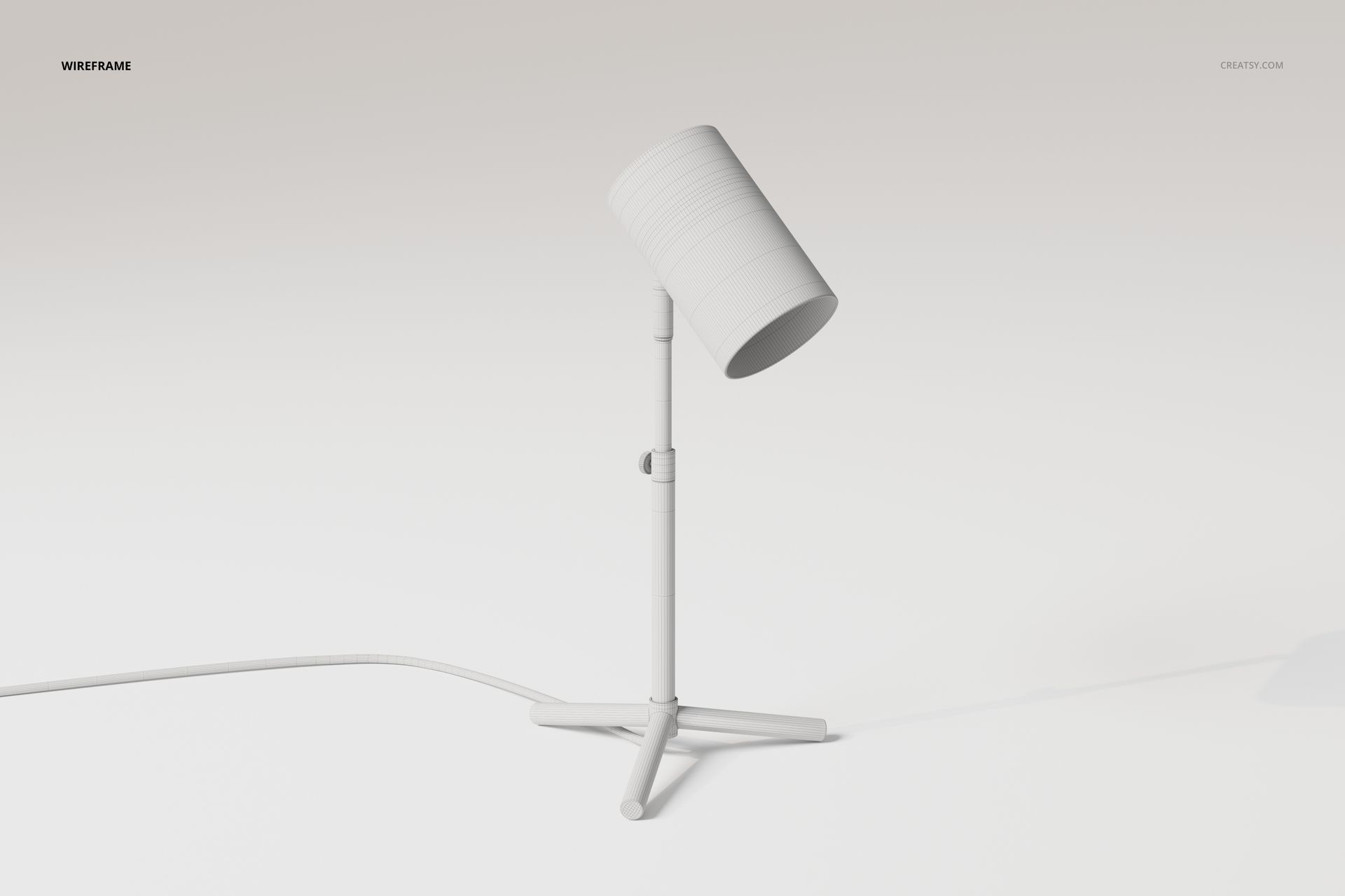 Adjustable cylinder desk lamp with a textured shade, shown in a front view on a minimalist white background.