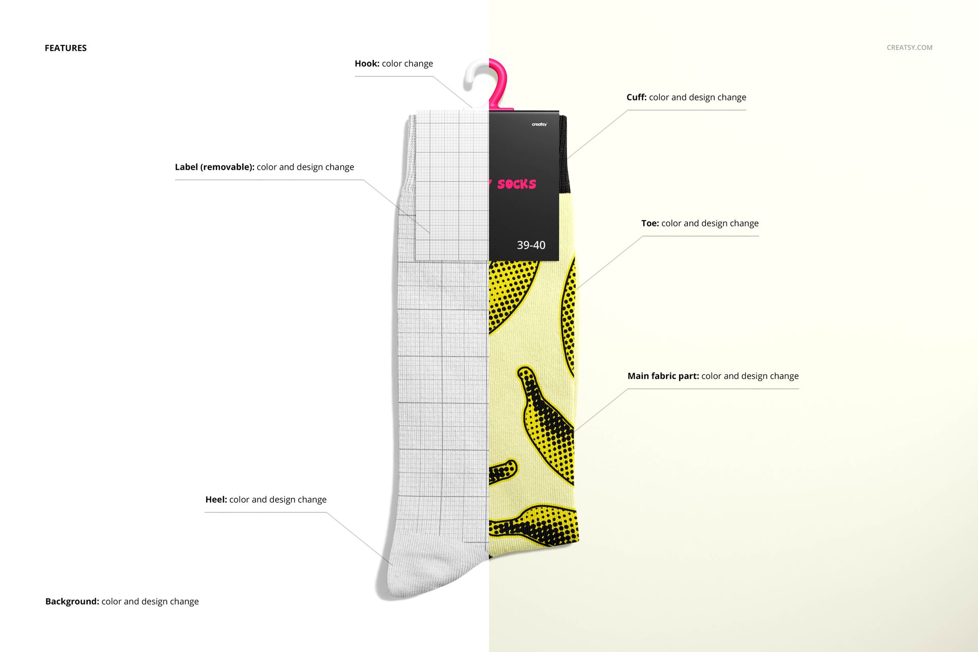 Socks Mockup Set (medium cuff) - mockup screenshot 3
