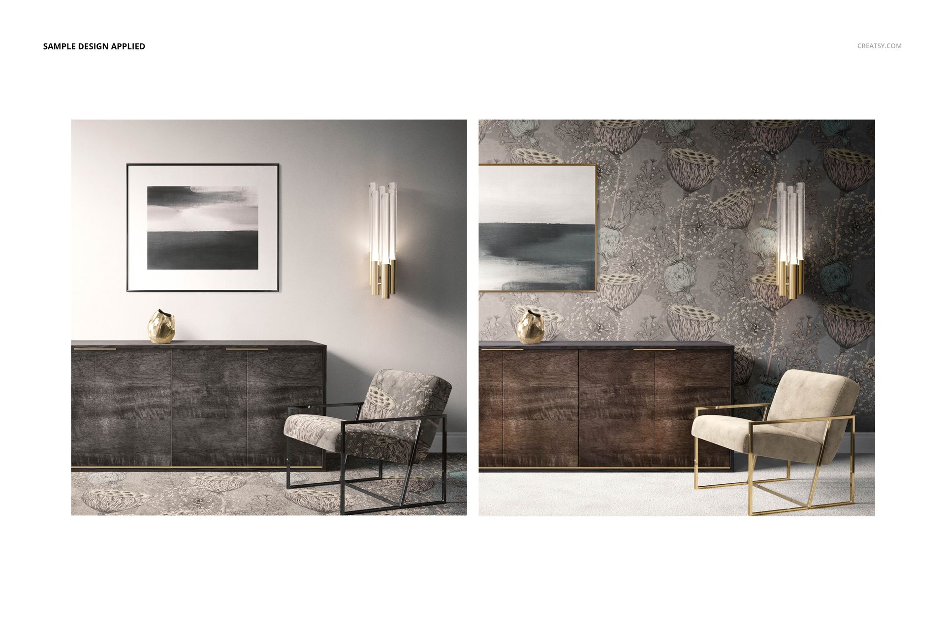 Modern Luxury Armchair and Sideboard Mockup - mockup screenshot 4