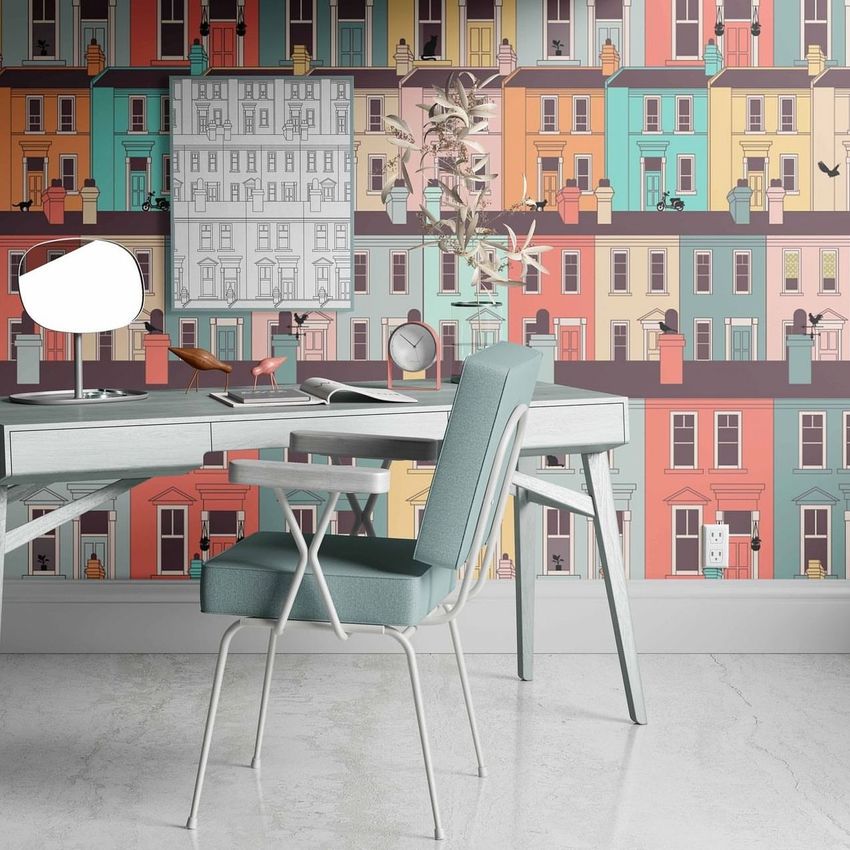 Colourful Houses by Margaret Clavell - Files in Use example