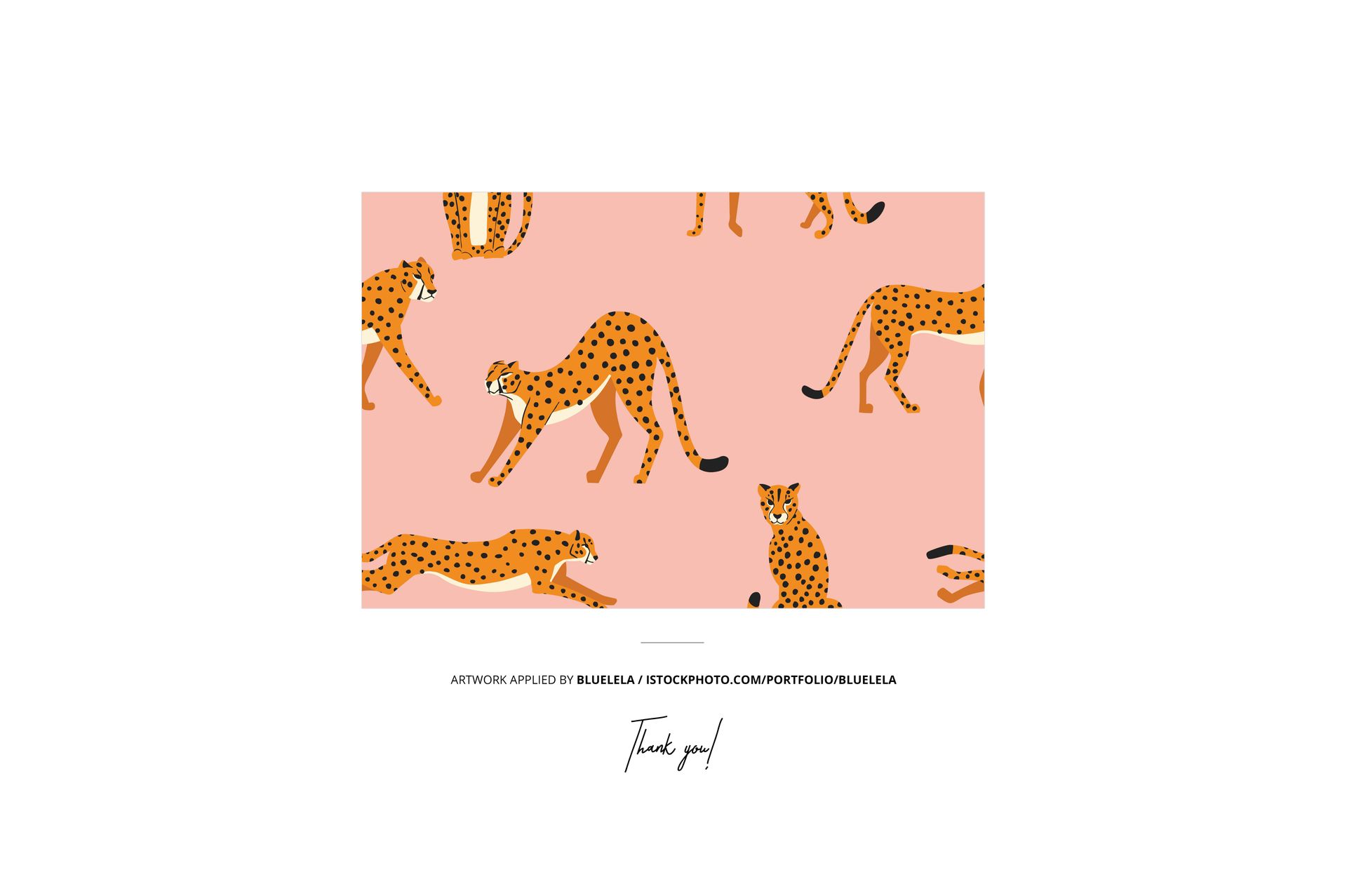 Top view of a rectangular natural coir door mat mockup featuring an orange cheetah pattern on a pink background.