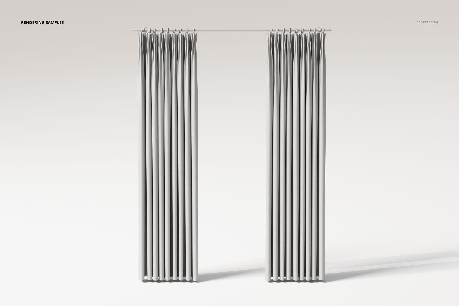 French Pleat Curtains 3D Model - mockup screenshot 2