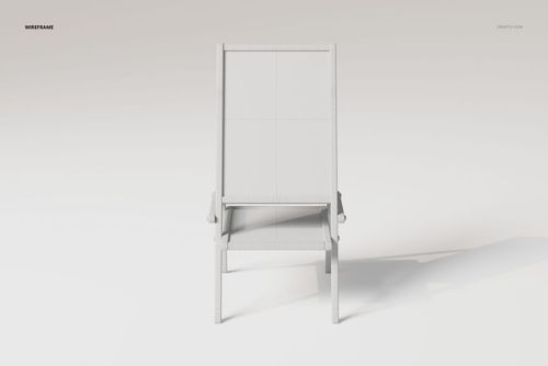 Front view of a junior art easel 3D model in white, displayed on a plain light background with wireframe details.