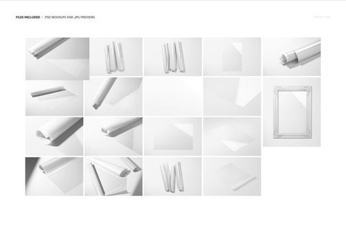 Glossy PVC poster mockup set featuring rolled and flat posters in various perspectives on a white background.