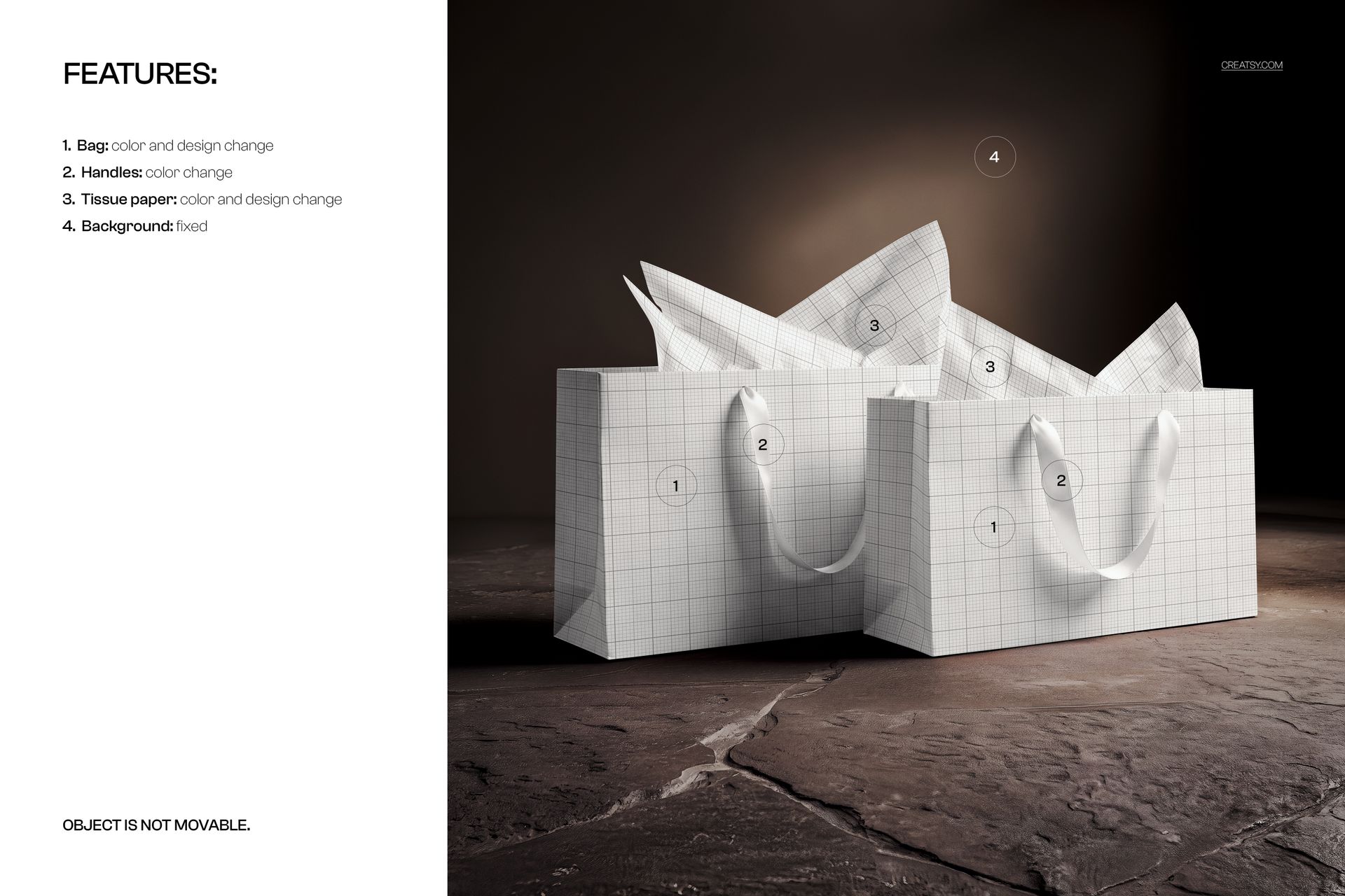 Shopping Bags with Tissue Paper Mockup