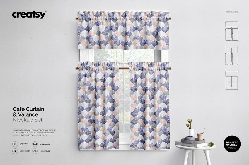 Valance & Cafe Curtains Mockup Set - mockup screenshot 1