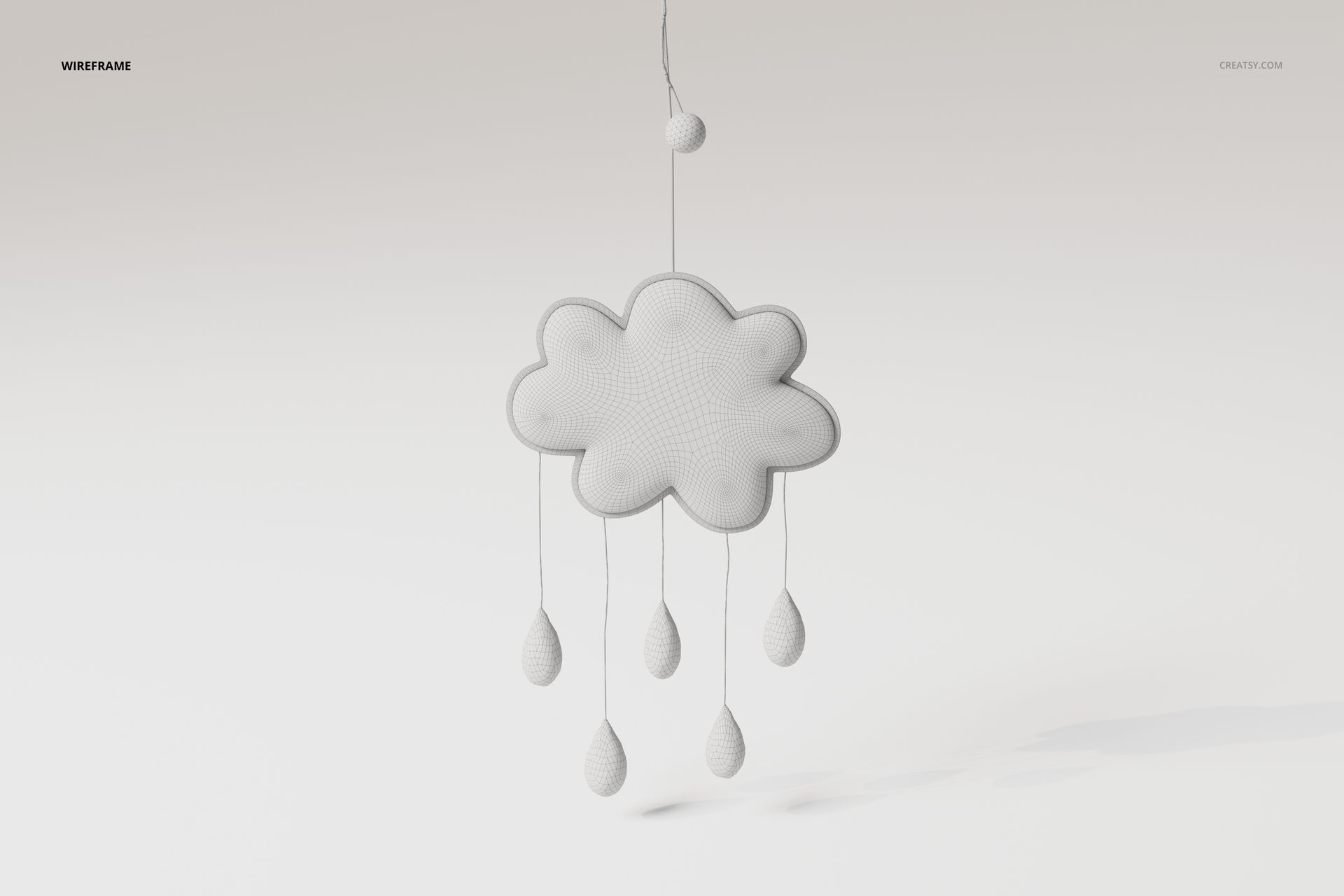 Raining Cloud Baby Mobile 3D Model - mockup screenshot 6