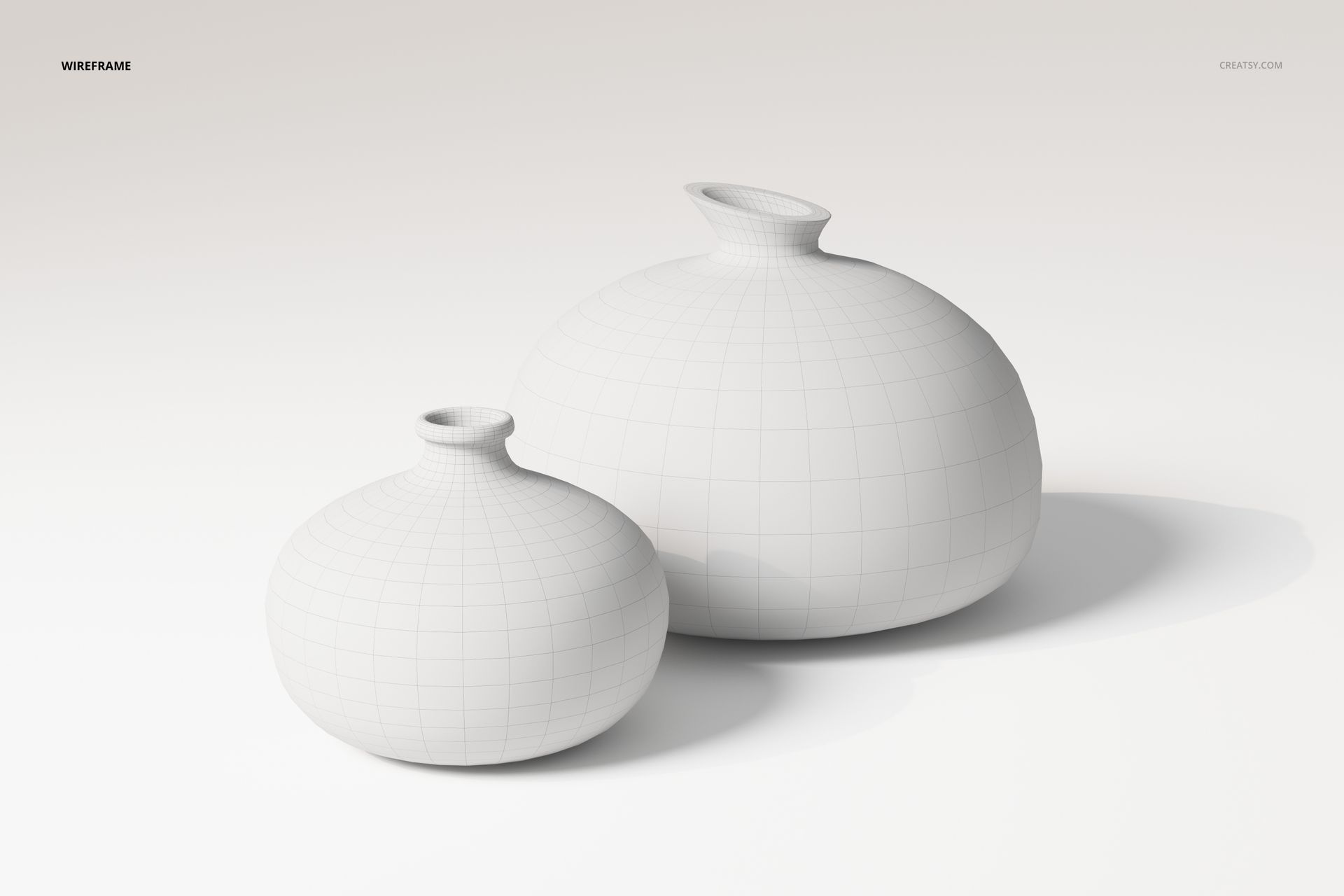 Round Bellied Ceramic Vases 3D Model - mockup screenshot 6