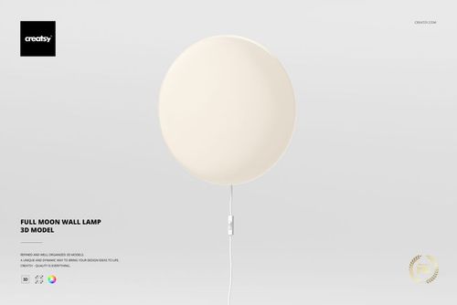 Full Moon Wall Lamp 3D Model - mockup preview 1