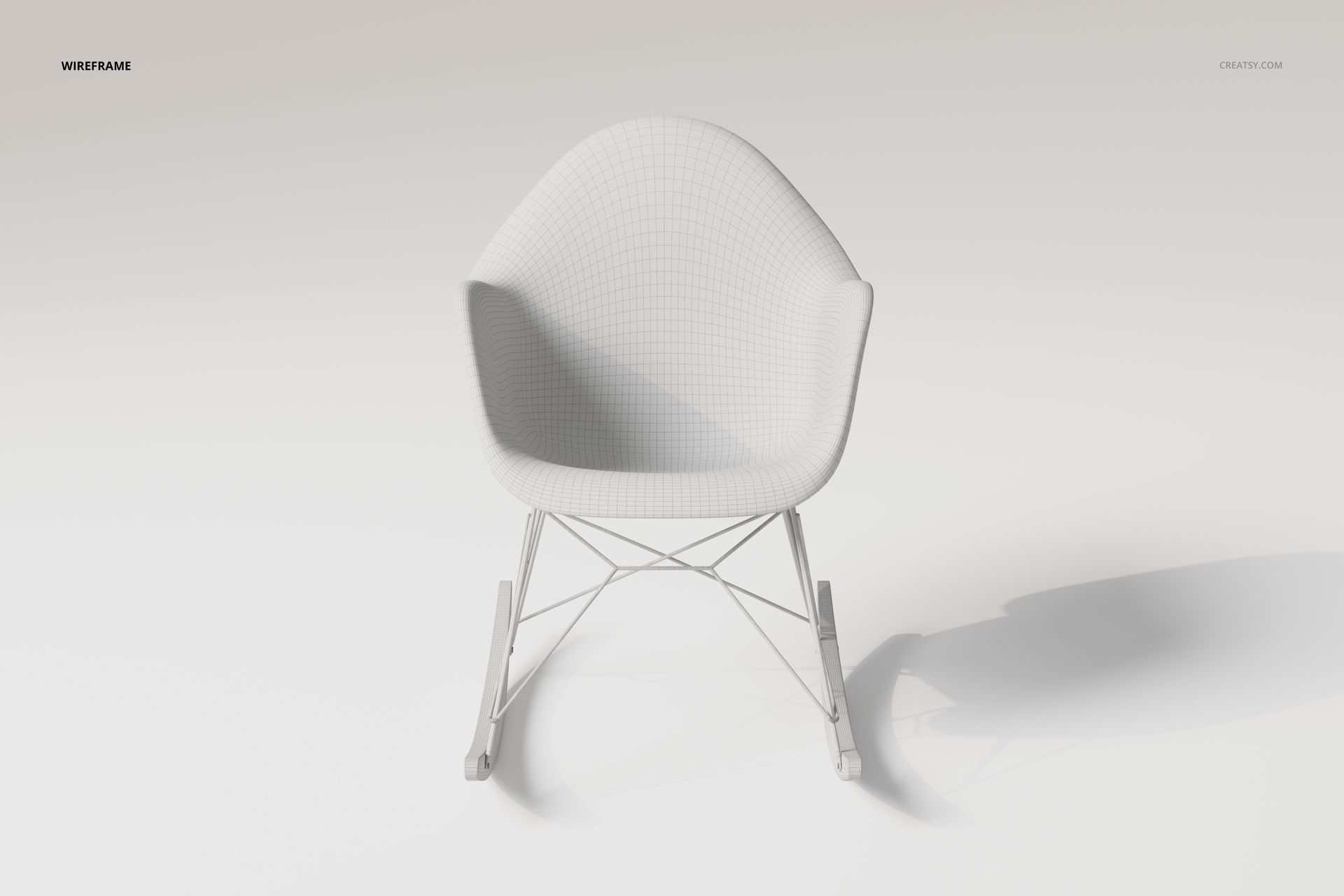 Eames Style Rocking Chair 3D Model - mockup screenshot 6