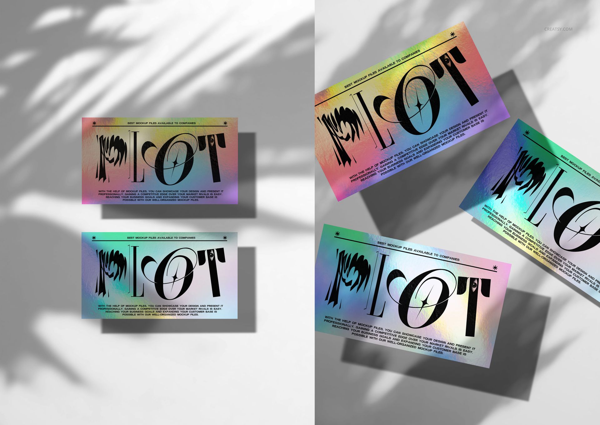 Holographic Business Card Mockup Set | Creatsy