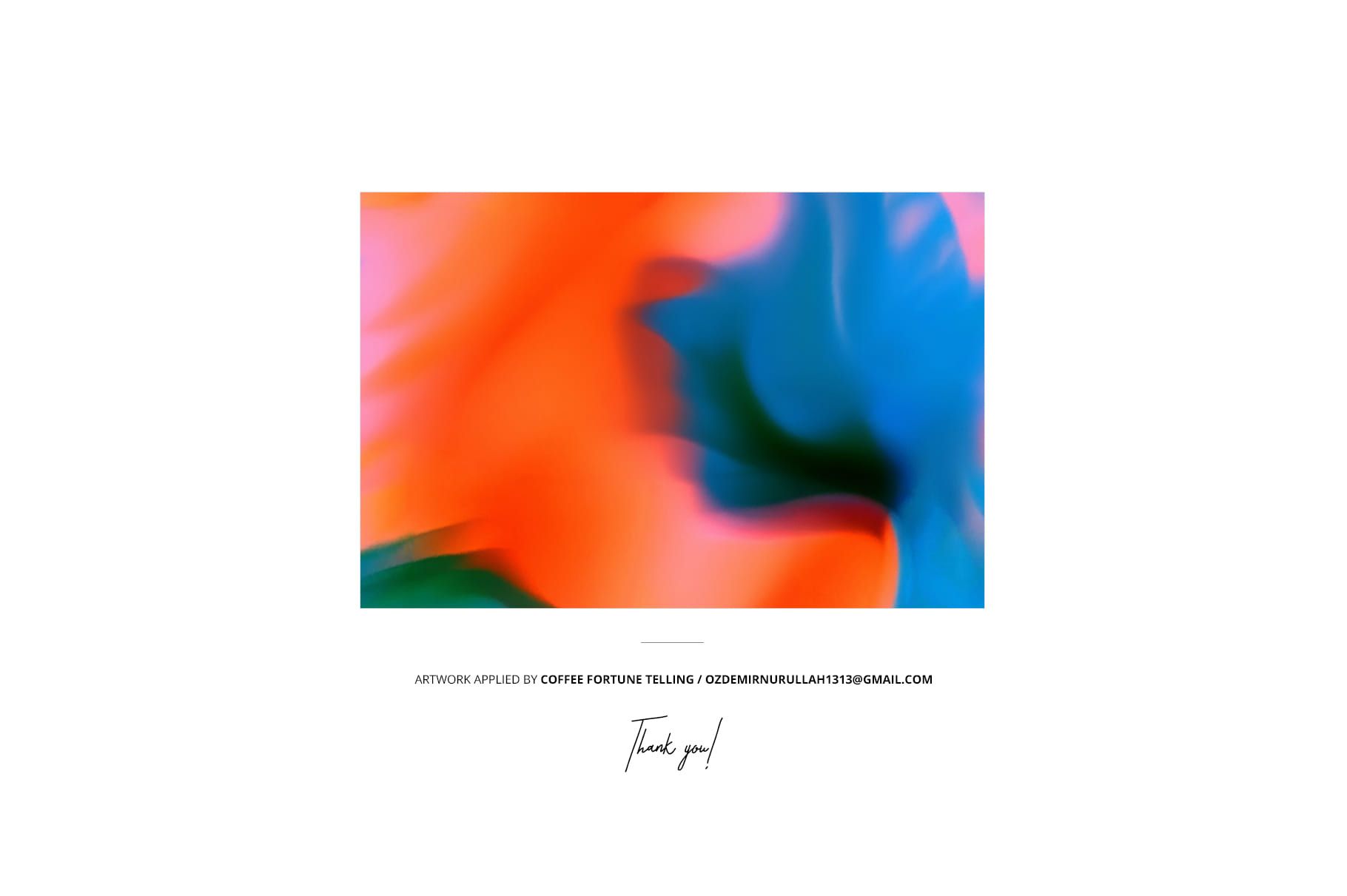 Vivid abstract design featuring swirling shades of orange, blue, and green, shown in a dynamic, outdoor-inspired mockup.