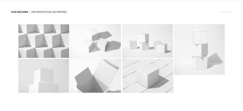 Square box mockup set featuring multiple white boxes arranged in various positions on a plain light background.
