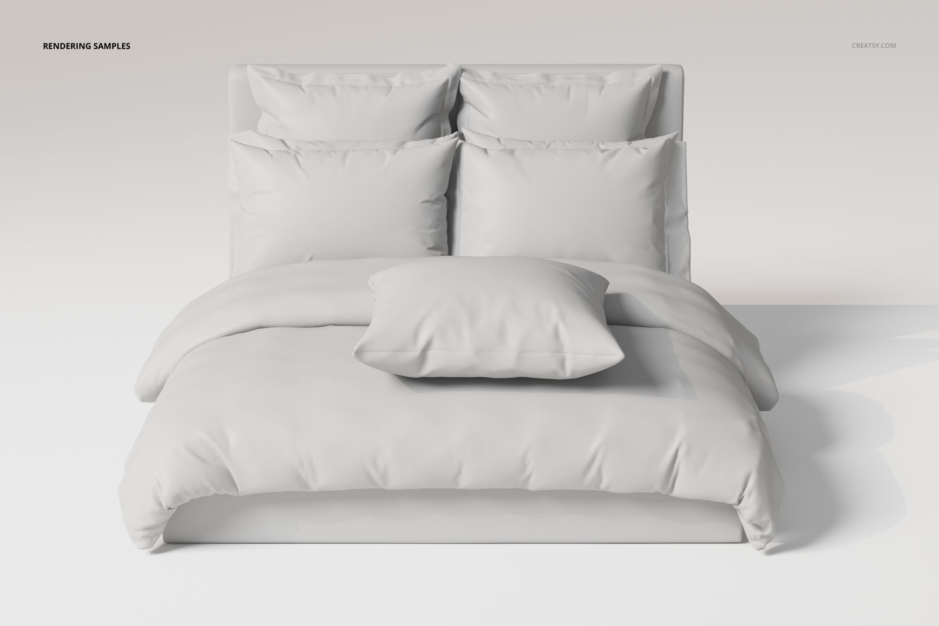 Ruffled Pillows Bedding Set 2 3D Model - mockup screenshot 2