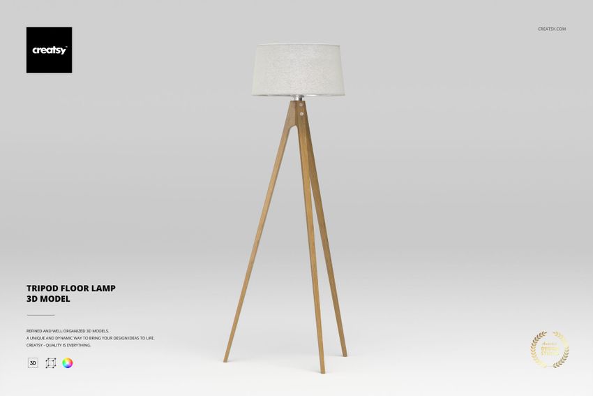 Tripod Floor Lamp 3D Model - mockup screenshot 1