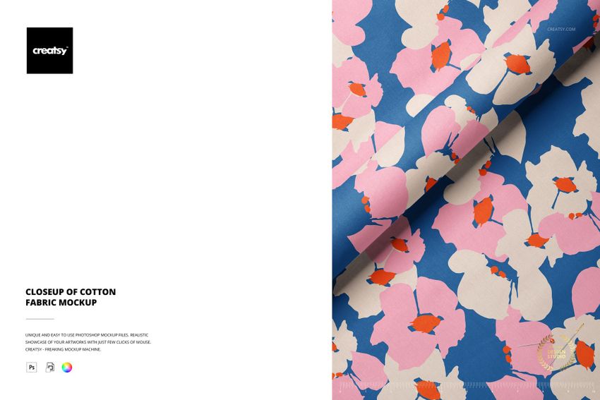 Closeup of Cotton Fabric Mockup - mockup screenshot 1