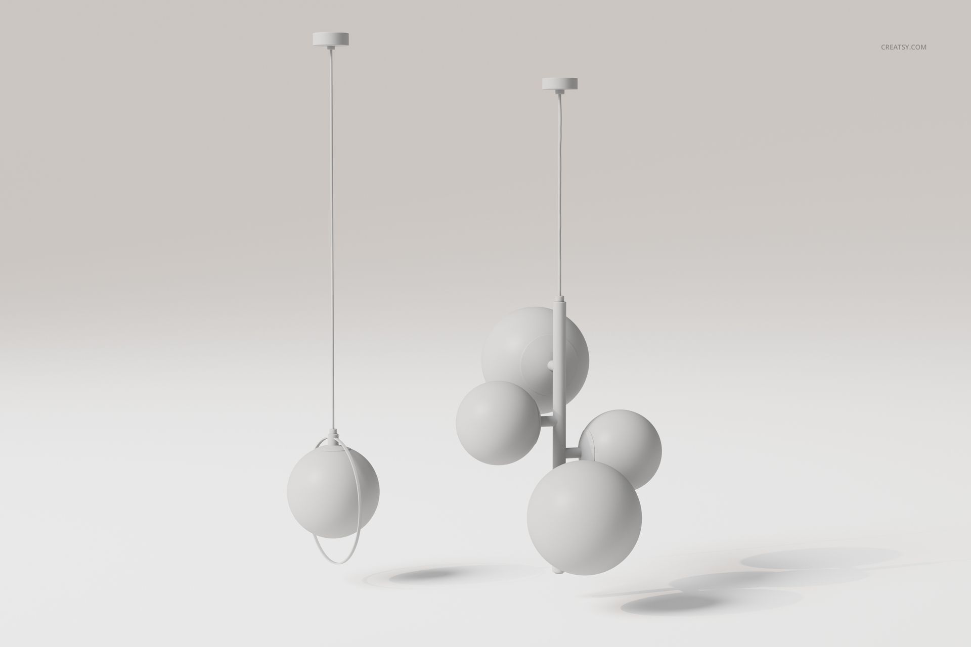 Modern Globe Ceiling Lamps 3D Model - mockup screenshot 3