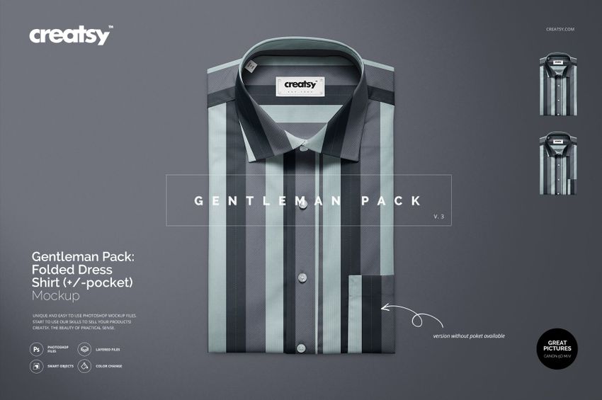 Folded Dress Shirt Mockup - mockup screenshot 1