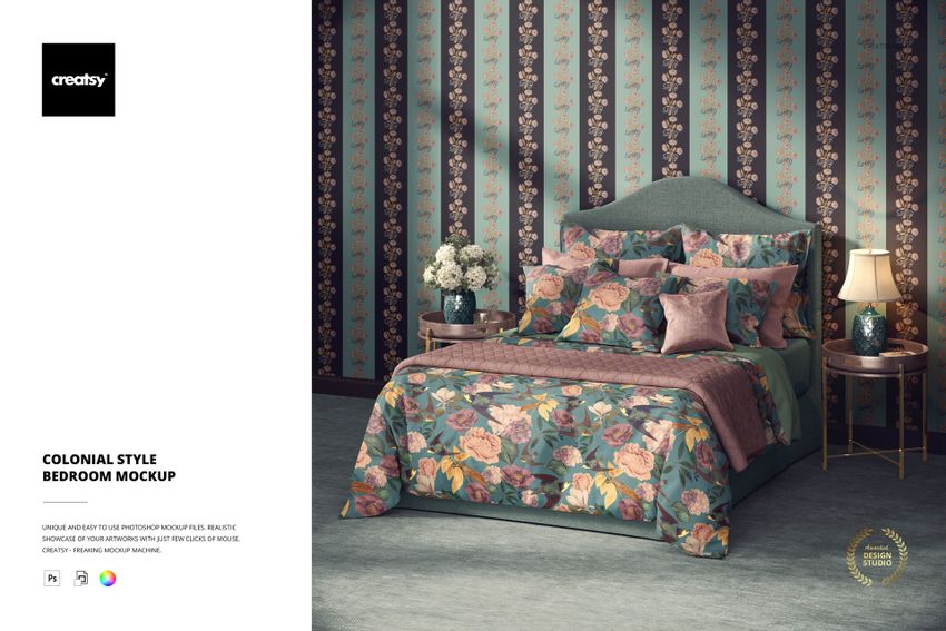 Colonial Style Bedroom Mockup - mockup screenshot 1