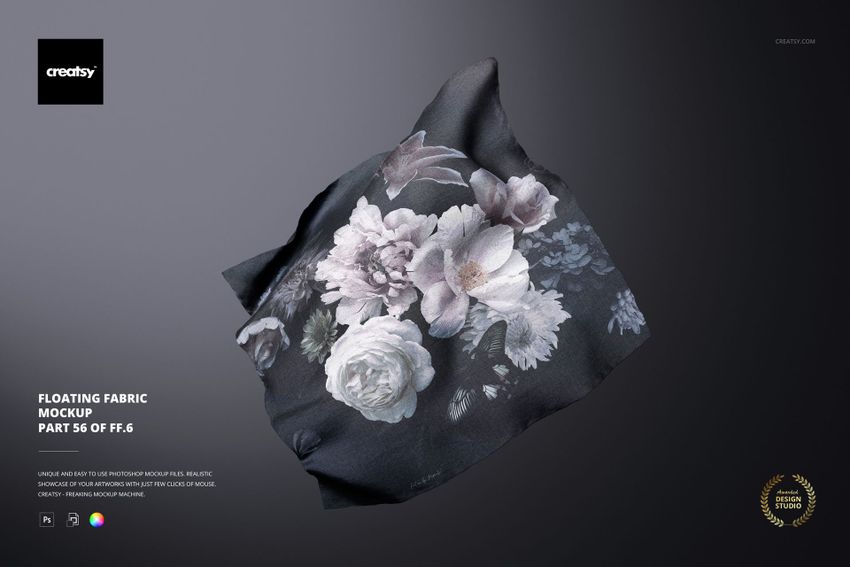 Floating Square Fabric Mockup - mockup screenshot 1