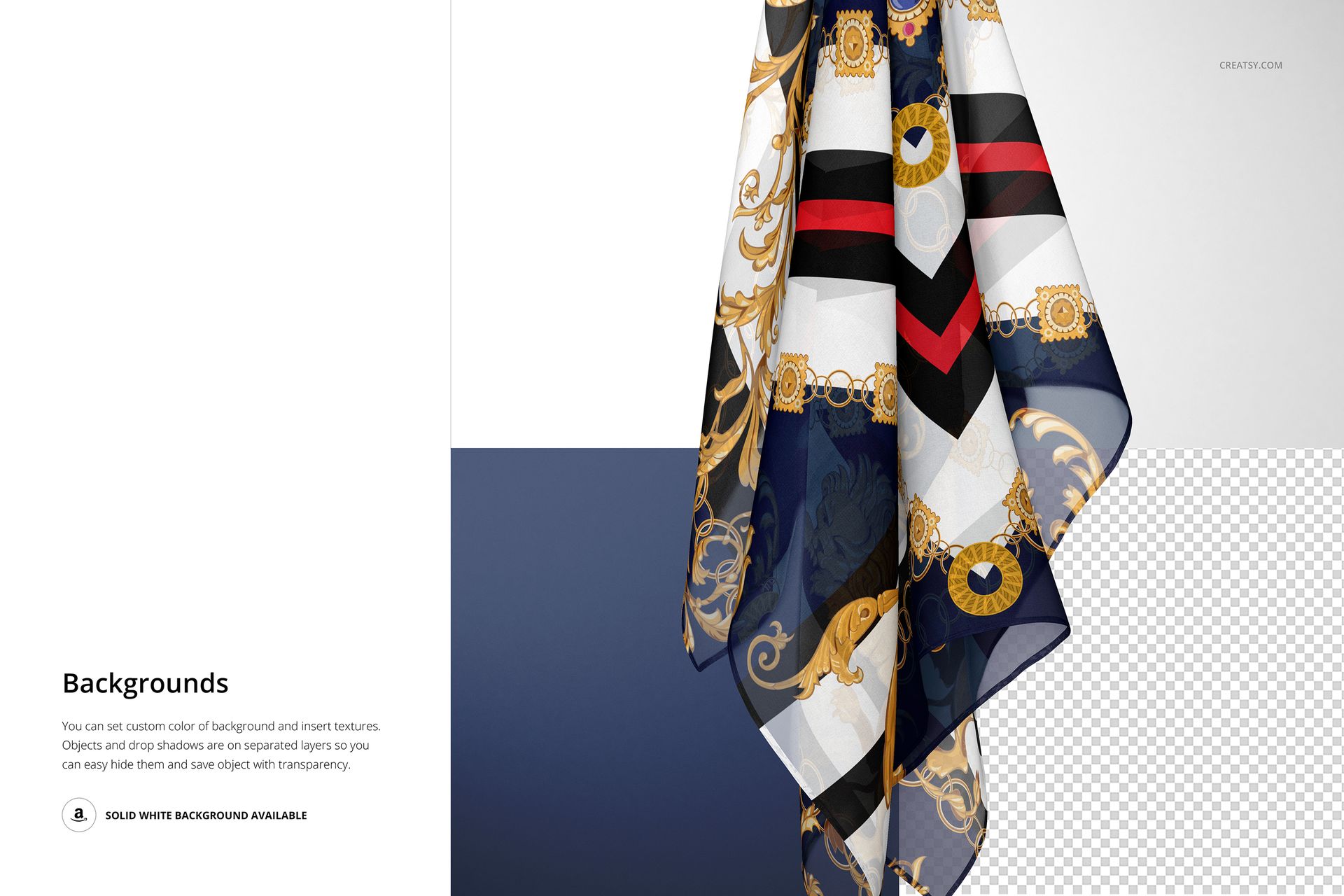Hanging Chiffon Silk Scarf Mockup - mockup screenshot 5
