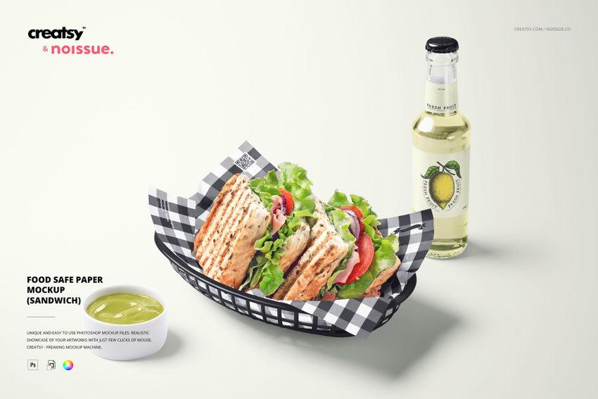Noissue Food Safe Paper Mockup (sandwich) - mockup screenshot 1