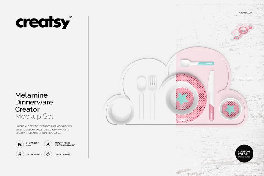 Melamine Dinnerware Creator Mockup Set - mockup screenshot 1
