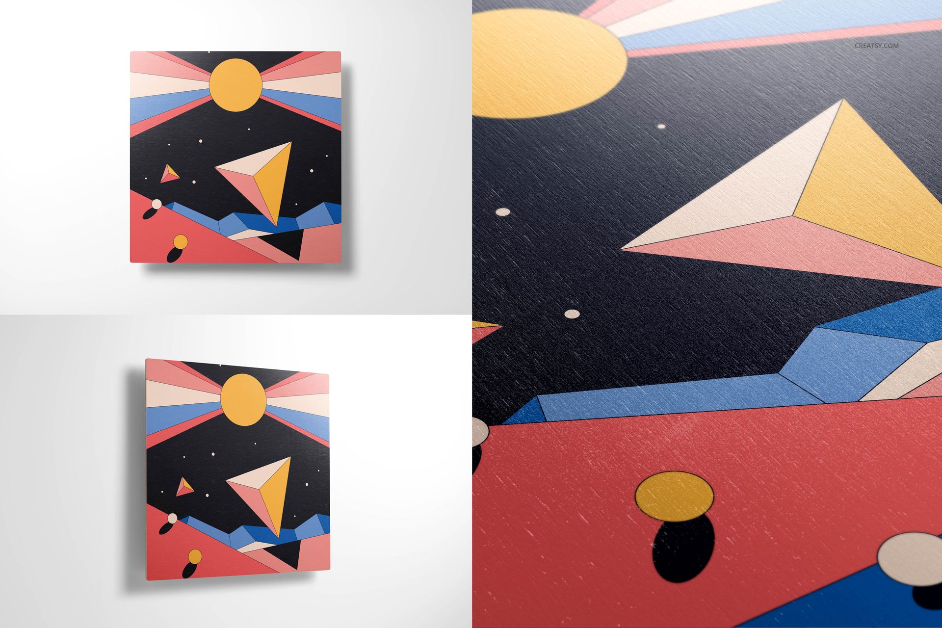 Plywood Wall Art Mockup Set (CMYK print + white) - mockup screenshot 5