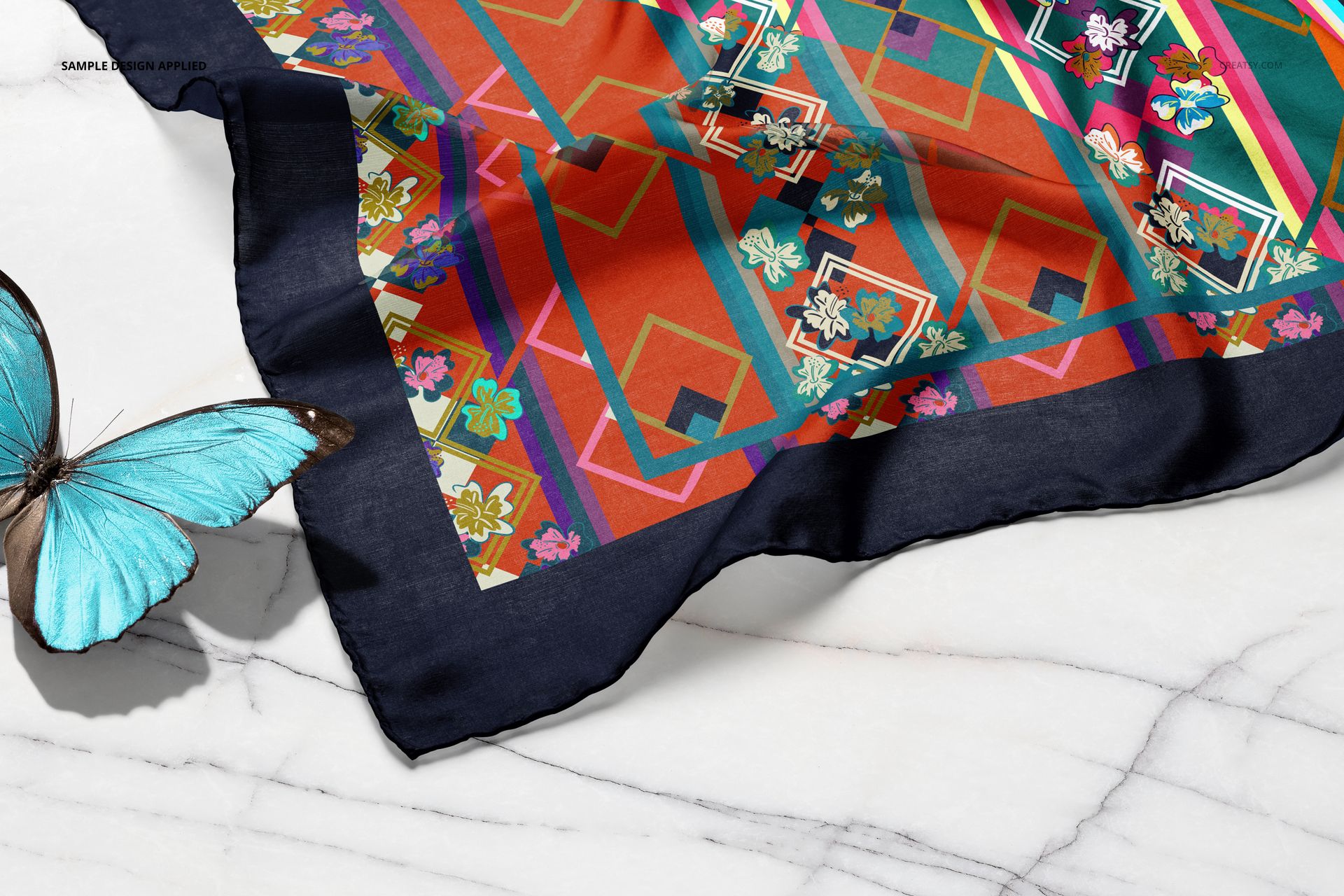 Habotai Silk Scarf Mockup Set - mockup screenshot 4