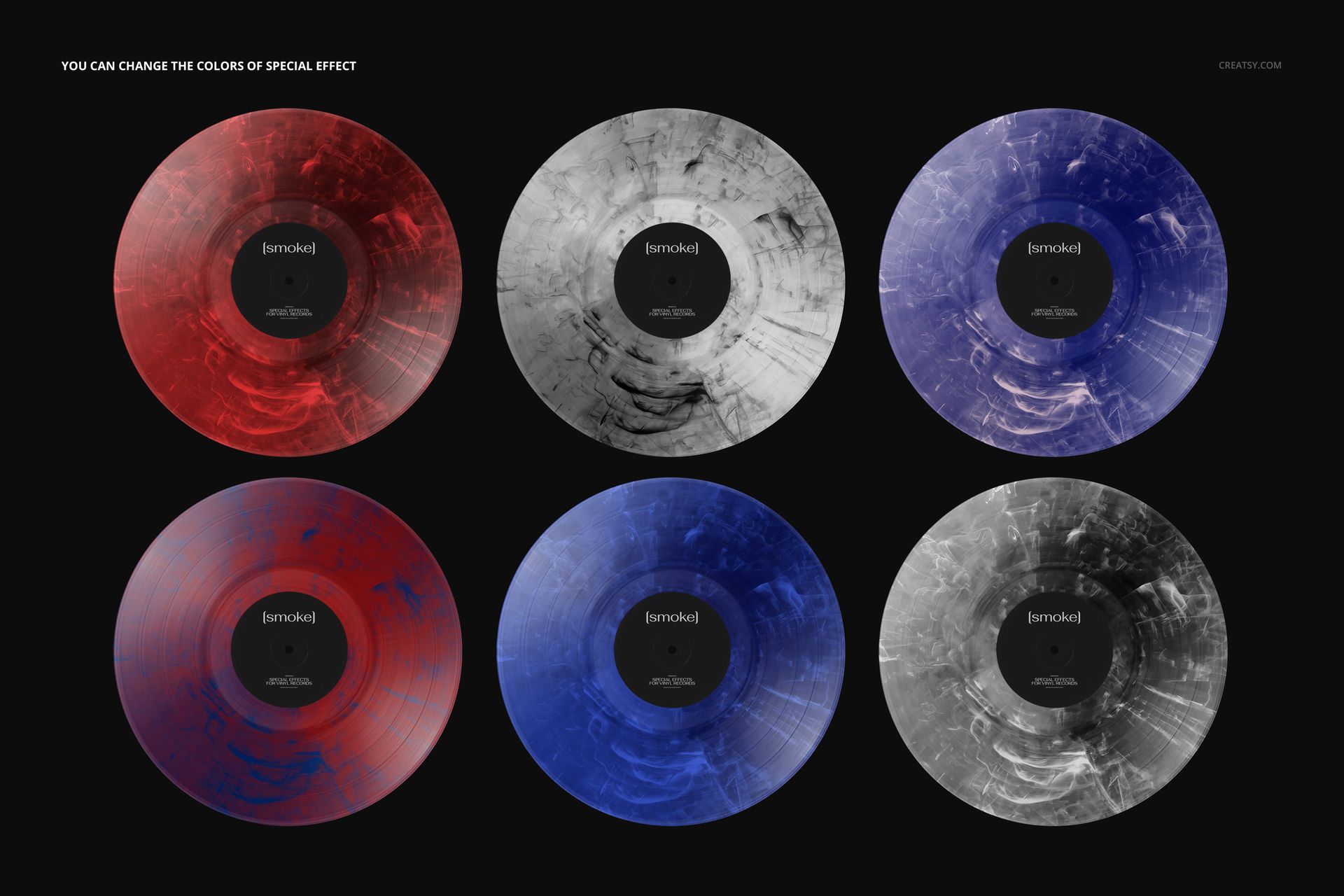 Smoke Effect Vinyl Record & Cover v.5 Mockup - mockup screenshot 4
