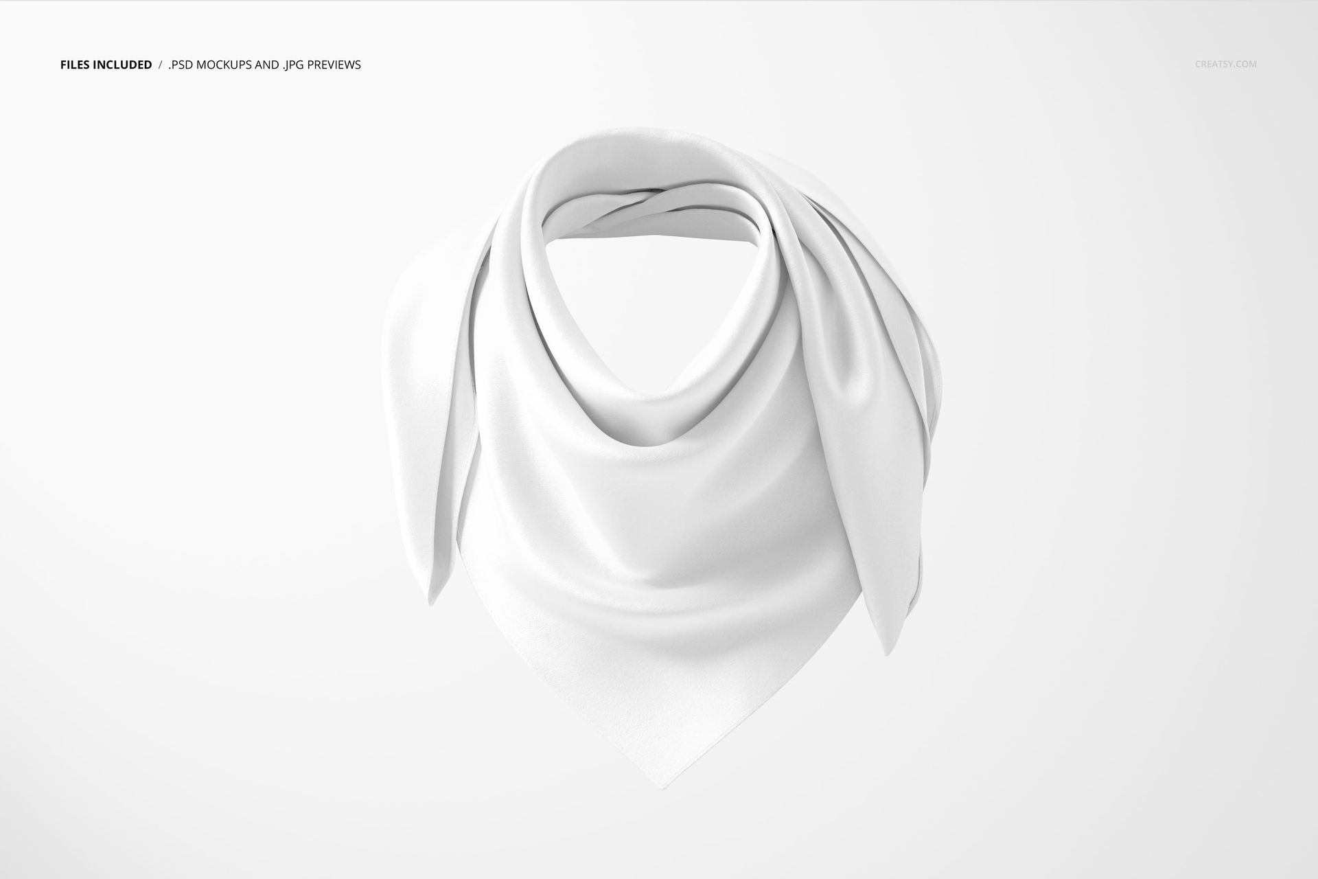 Wrapped Silk Scarf on Ghost Mannequin Mockup - mockup screenshot 2